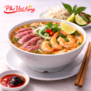 337. Thai Style Rare Beef and Shrimp Rice Noodle Soup