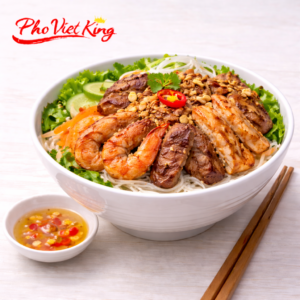 424. Special Assorted Vermicelli Salad With Grilled Beef, Chicken, Pork and Shrimp