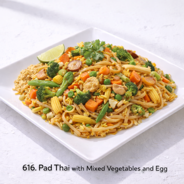 616. Pad Thai with Mixed Vegetables and Egg