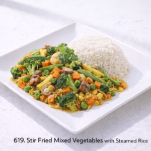 619. Stir Fried Mixed Vegetables with Steamed Rice